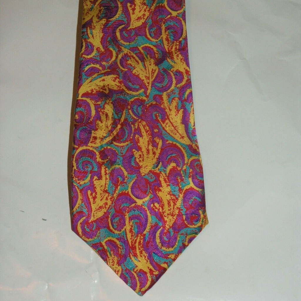 Brioni Vintage Multi Color Abstract Floral Silk Tie